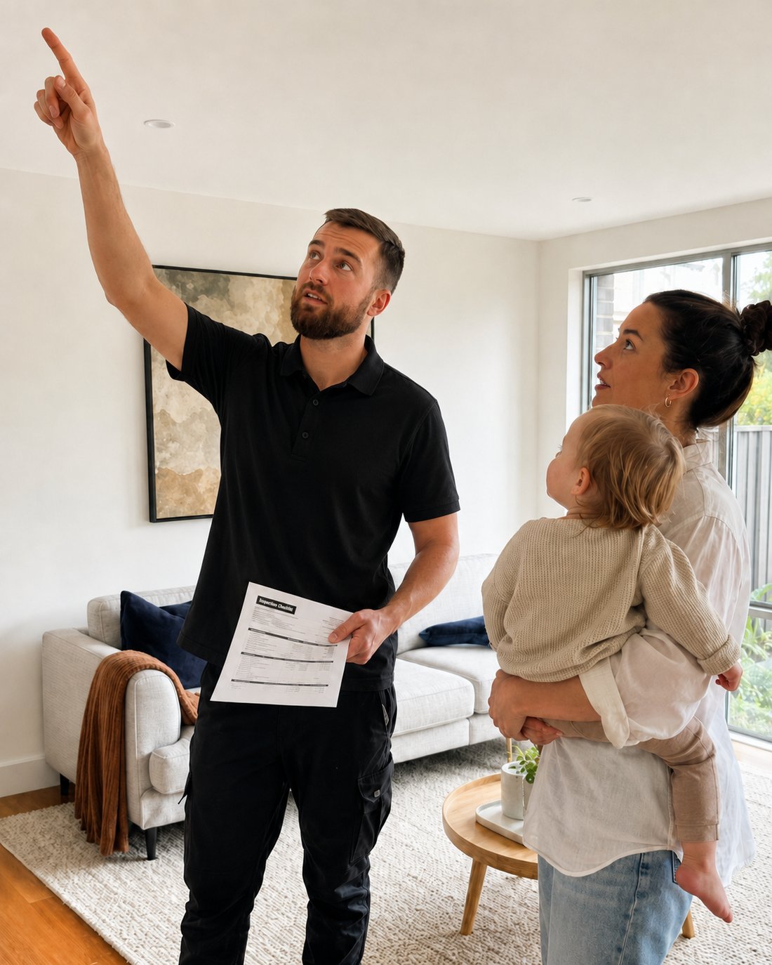 Our technician talking a Cairns family through their new air conditioning system